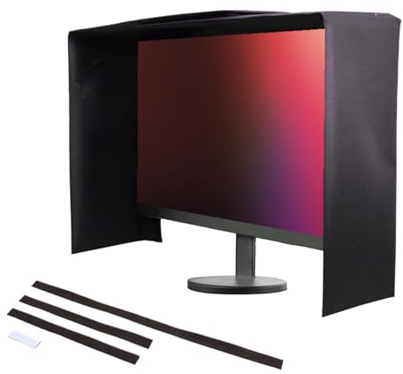 Parasole per Monitor Paraluce Antiriflesso Occhi Schermo Facile | Schermo Privacy per Monitor per Monitor da 17-27 Pollici per Casa, Studio, , Editing Video, Studenti e Adulti