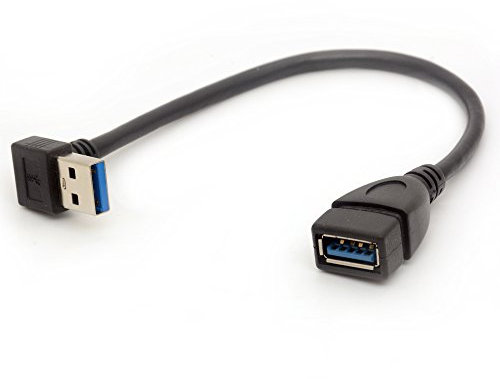 Cavo di prolunga USB 3.0 ad angolo retto, adattatore di tipo A da maschio a femmina, connessione ad alta velocità, 5 Gbps, trasferimento dati super veloce DOWN