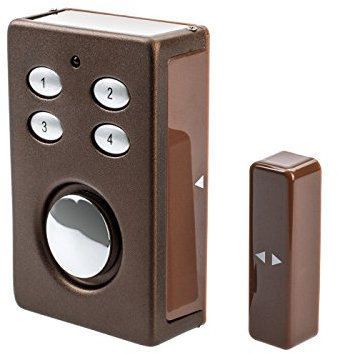 SP65 braun drahtloser Tür-Fenster oder Vitrinenalarm Einsatz als Alarmanlage Einbruchsschutz Home-Security Mit PIN-Code-Eingabe Magnet-Vibrations-Sensor 130 db-Sirene