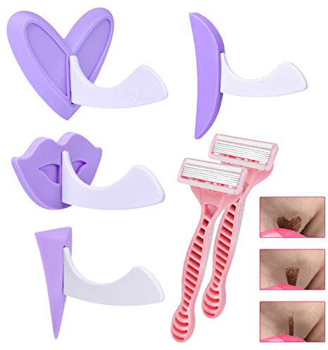 VZOM Neues Design Bikini Trimmer Rasierer für Frauen - Bikini Rasur Schablone - Schamhaar Rasiermesser - Spezielle Privates Formwerkzeuge (Herz, Gerade, Dreieck)