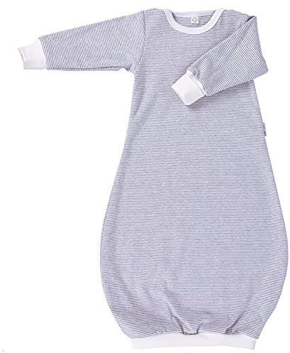 Popolini Schlupf-Schlafsack Schlafhemd Bio-Baumwolle (62/68, grau-ecru)