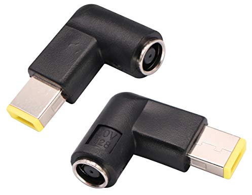 AAOTOKK 90 Grad Spitzenadapter,Rechter Winkel DC 7,9 mm x 5,5 mm zur schlanken quadratischen Spitze Kabeladapter für Leonvo ThinkPad T440,X240 Dongle Laptop,Standard Stromanschluss(2 Stücke)