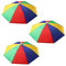 XLKJ 3 Stücke Regenschirmhut Faltbarer, Bunt Sonnenschirm Hut Mini Regenschirm für Karneval Festival Strand Angeln Outdoor Aktivitäten