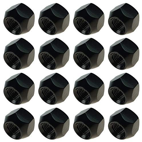Carbonado 16x Radmutter M14x1,5 17mm Kegelbund SW21 offene Radnuss Verzinkt Schwarz für Stahlfelgen