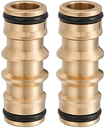 2 Pcs Double Male Hose Connectors, Hose Quick Connector Brass Double Male Hose End Connector Pipe Connectors for Garden Tap