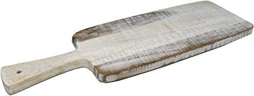 Tablero de madera de presentación de alimentos Tabla de servir de madera de acacia 49 cm Platos de queso, plato de servir plato de comida Junta de hamburguesas Presentación de alimentos en blanco o