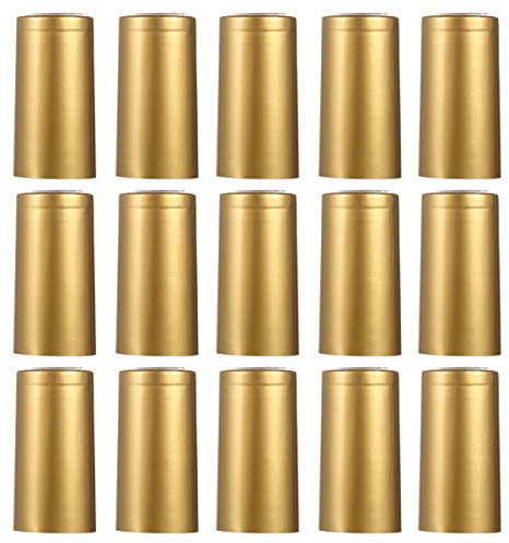 TOYANDONA Lot de 100 capsules thermorétractables en PVC pour bouteilles de vin, cave ou usage domestique Doré