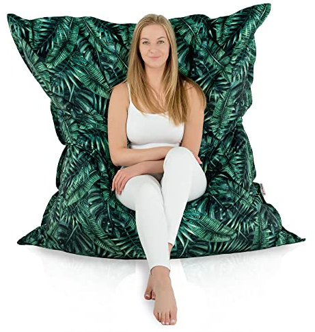 Italpouf Sitzsack XXL Riesensitzsack, Sitzkissen Indoor, Sitzsack Sessel für Erwachsene, EPS Perlen Füllung, Abnehmbarer Bezug, Maschinenwaschbar, Forrest, 175x135 cm
