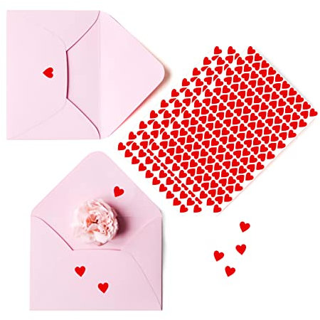 1810 Stück Herzförmige rote Aufkleber, Permanente Liebes etiketten auf 10 Bögen für Gastgeschenke, Einladungssiegel, Geschenk verpackungen, Schachteln und Taschen (Durchmesser 1,3 cm)
