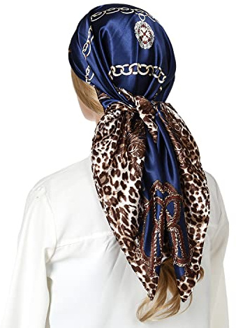 RIIQIICHY Kopftuch Damen Sommer 90x90, Großes Halstuch für Haare und Hals | Leichtes Tuch für Damen, als Halstuch, Haarband oder Taschenaccessoire für Frühling, Sommer, Reisen, Strand und Outfits