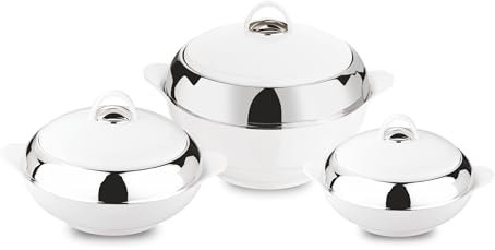 Tmvel Crescent Lot de 3 casseroles isothermes avec couvercle 2,5 L / 3,5 l / 5 l