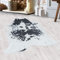HomebyHome Fell Teppich Flachgewebt Kunstfell Rinderfell Kuhfell Design Wohnzimmer Schlafzimmer 8 mm Florhöhe Waschbar Weich Tierform rutschfest Schwarz, Farbe:Schwarz, Grösse:100x135 cm