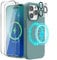 SURPHY Magnetic Case Designed for iPhone 14 Pro Max Case, Liquid Silicone with 2 Pack Screen Protector + 1 Pack Lens Protector, Compatible with MagSafe for iPhone 14 Pro Max 6.7 inch, Cactus Green