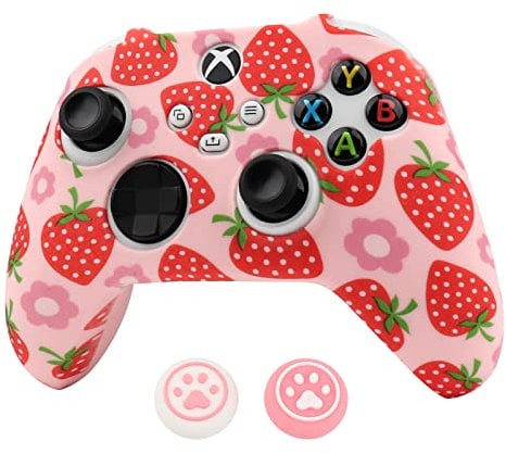 RALAN Funda protectora de silicona antideslizante para mando de Xbox Series, compatible con Xbox Series Wireless/Wired Gamepad Joystick con 2 bonitas tapas de agarre para el pulgar