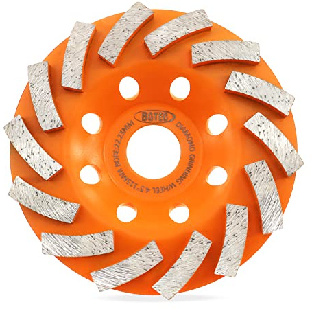 BGTEC 115 mm Diamant-Schleifscheiben, 14-Segment-Turbo-Reihe-Schleifbecher, zum Polieren und Reinigen von Marmor, Beton, Mauerwerk, 1 Stück