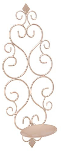 An der Wand Befestigter Kerzenhalter, Metall-Wandkunstdekorationen Im Antiken Bronze-Stil, Hängender Wandkerzenhalter, Wandhalterung, Wandleuchte, Heimdekoration für Zimmer (Champagner Gold)