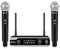 D Debra UHF UBR-102 microfono senza fili con doppio microfono cordless portatile, portata 80m, anti-rumore, per chiesa, riunioni, karaoke, matrimoni (2 microfono portatile)