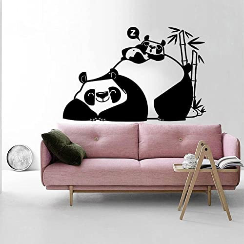 Wandaufkleber mit Cartoon-Panda-Motiv, Spielzimmer, Kinderzimmer, Zoo, Tier, Wandaufkleber, Schlafzimmer, Vinyl, 70 cm x 46 cm