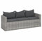 Tidyard Gartensofa 3 Sitzer Rattan, Modular Sofa, Rattansofa, Gartenlounge, Gartenmöbel Poly Rattan Grau