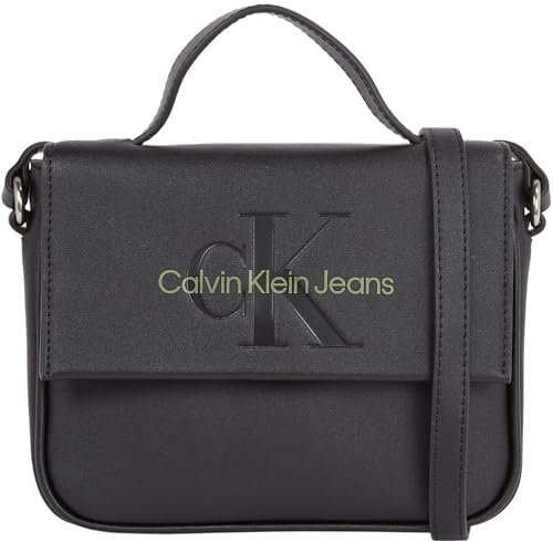 Calvin Klein Damen Umhängetasche Klein, Schwarz (Black/Dark Juniper), Einheitsgröße