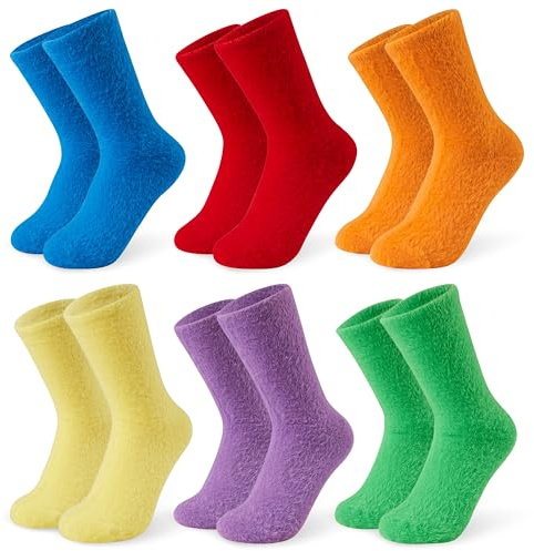 CityComfort Calze Donna Invernali al Polpaccio - Pacco Da 5/6 Calzettoni Donna Colorati di Pile Morbidi e Caldi Taglia Unica 37-41