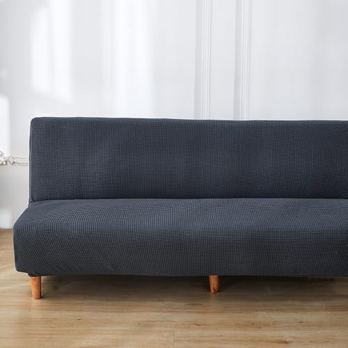 DOTBUY-SHOP Ohne Armlehne Sofahusse Stretch, Weich&Bequem Sofa Abdeckung, Sofa Überzug Armloser Möbel Protector (160-190cm,Dunkelgrau)