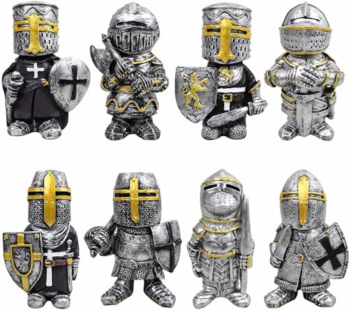 Xinxiaomeng Garden Guard Mittelalterliche Statue Dekorationen Ritter Exquisite Ritter Zwergstatue Gartenfiguren Ornamente Wache Mittelalterliche Requisite Ritter Rüstung Gothic Statue Statuen