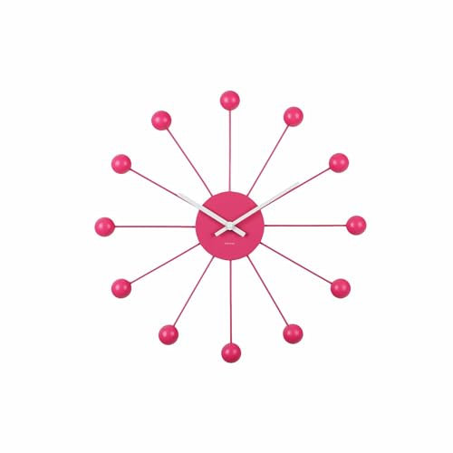 [DL] Wall Clock Funky Spider Bright pink -