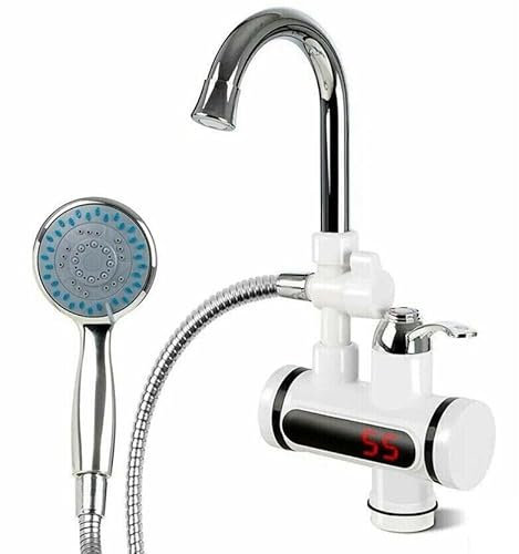 DISCORAMA® - RUBINETTO MISCELATORE ELETTRICO A ACQUA CALDA CON DISPLAY, RUBINETTO DA CUCINA ELETTRICO CON MANOVELLA REGOLABILE SCALDA FONTANA