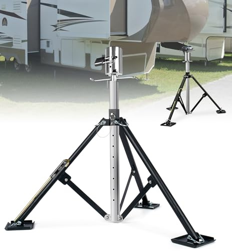 Lupar Heavy Duty 5th Wheel Tripod Stabilizer, Patented Design King Pin RV Tripod Stabilizer Jack Adjustable from 34 to 59 for Easy Storage