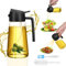 HUAERSICO Pulverizador Aceite Spray 470ml - 2 en 1 Espray para Aceite de Vidrio con Cepillo de Aceite y Cepillo - Diseño Antigoteo de Limpieza Spray Aceite para Caliente para Cocina, Barbacoa