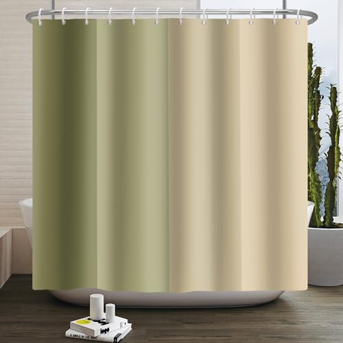 Duschvorhang Olivgrün Khaki Duschvorhang 180x200 Duschvorhang Stoff Verdickung Badevorhang Antischimmel Duschvorhang Wasserdicht Shower Curtains Ösen Duschvorhänge