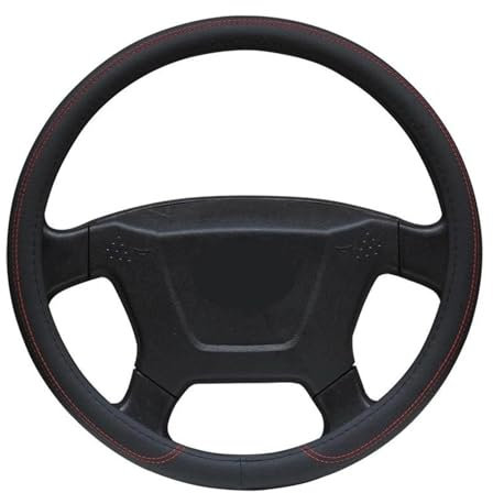Lenkradbezug Auto Lenkradbezug Kunstleder Wrap Bus LKW Für 36 38 40 42 45 47 50 cm Universalgeflecht Am Lenkrad Lenkradschutz(Farbe:42CM)
