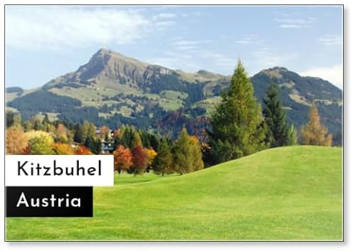 Kühlschrankmagnet Grasland und Berge bei Kitzbühel - Österreich