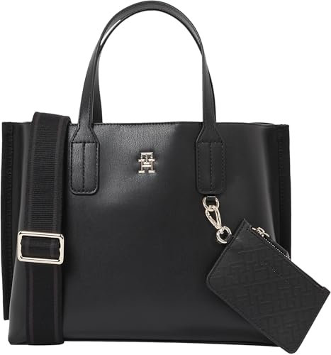 Tommy Hilfiger Damen Tote Bag Tasche Distinct Mini Klein, Schwarz (Black), Einheitsgröße