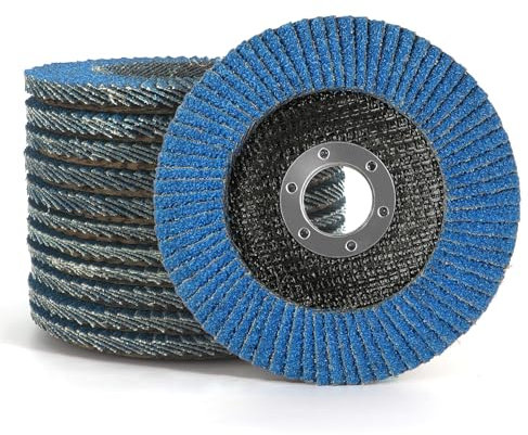 Kcmell Flap Discs 125mm, 12 Pack Mixed Grit 40/60/80/120 Zirconia Grinding Discs 5 Inch Angle Grinder Sanding Discs for Polishing Grinding Metal Wood Stainless Steel