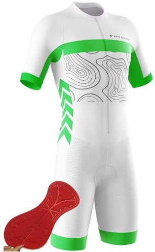 Herren Pro Trisuit Kurzarm Triathlonanzug für Herren Fahrradbekleidung Set, kurzärmliges Set - und Triathlon-Wettkämpfe - Triathlon-Anzug für Herren (6,M)