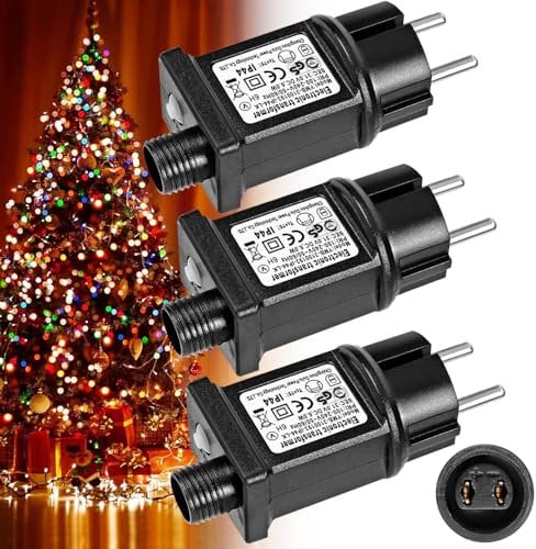 3 PCS Alimentatore LED 31V 6W, IP44 Driver Adattatore per Luci di Natale, Trasformatore LED con Timer e Funzione di Memoria, 8 modalità per Lucine del Ghiacciolo Stringa, Luci dell'Albero (3 PACK)