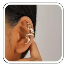 Xduargs Punk Dragon Ear Cuff Boucle d'oreille Cristal CZ Dragon Cartilage Cuff Boucle d'oreille Strass Dragon Cuff Wrap Crawler Boucle d'oreille Gothique Dragon Non Piercing Boucle d'oreille(Or)