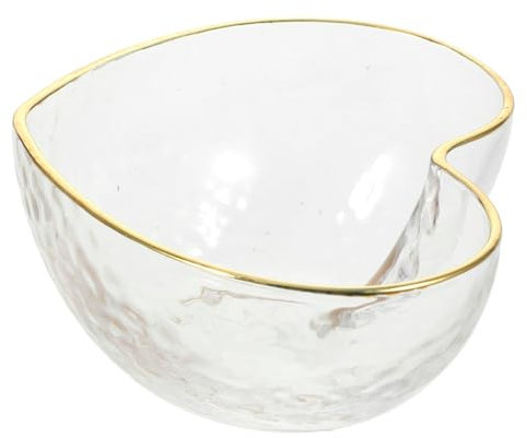SHOWERORO Cuenco De Cristal Transparente Tazón De Corazón Para Servir Ideal Para Frutas Decorativo