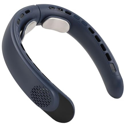 Nikou Ventilatore a collo senza foglie, ricaricabile USB, raffreddamento a 360 gradi, turbo, ventilatore portatile con indicatore LED per l'estate, all'aperto, per interni