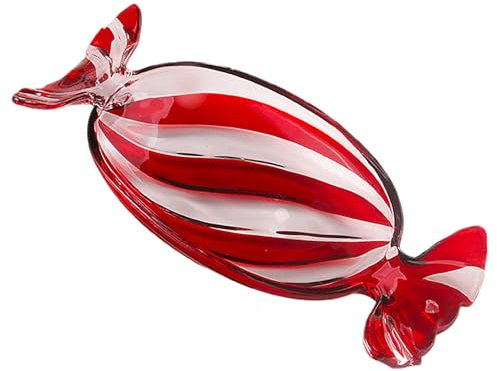 RXMORI Piatto da Portata Natalizio, Piatto da Portata in Vetro a Forma di Caramella Servire Piatti da Dessert, Piatto da Portata Natalizio Vassoio da Portata Piatti Decorativi (A)