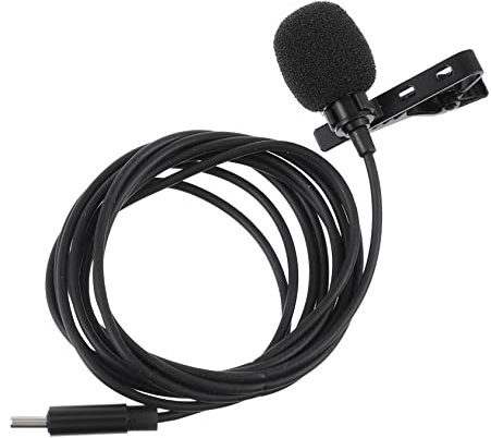 ibasenice Type-c Lavalier Microphone Clip-on Phone Mic for Recording Streaming Interview Noise Reduction Compatible Type-c Devices