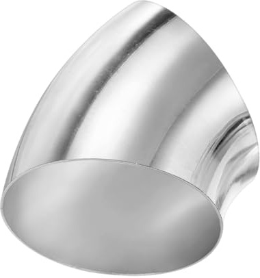 M METERXITY 2er-Pack OD 3 Zoll 45 Grad 304 Edelstahl Auspuffbogenrohr | Verdicken, 1, 5 mm, Für Auto Modifiziertes Auspuffsystem, Treppengeländer Bogen, Höhe 85 mm, Bogen