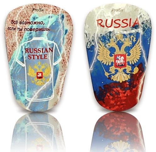 ProSx - Fußball Schienbeinschoner I Vielfalt verschiedener Flaggendesigns I (Russland)