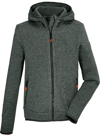 killtec Jungen Strickfleecejacke mit Kapuze KOS 176 BYS KNTFLC JCKT, oliv, 128, 43037-000