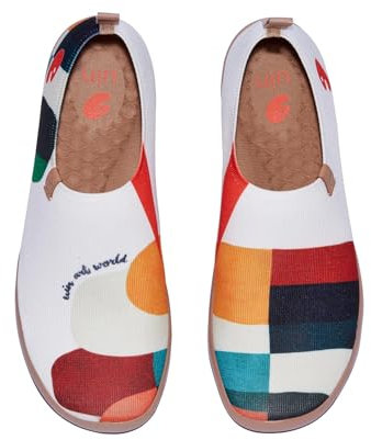 UIN Damen Kunst bemalt Reise-Schuhe Schlüpfen Lässig Gestrickt Faulenzer Leichte Komfort Mode Turnschuhe Hold That Color Toledo 1 - Knit (39)