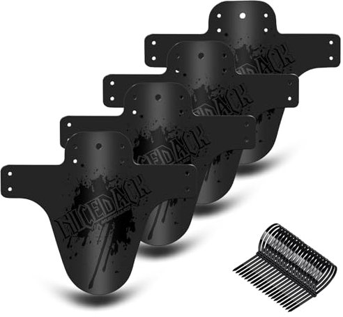 NICEDACK MTB Schutzbleche,Fahrrad Mudguard 4 Stücke MTB Mud Guard Mountainbike Hinten und Vorne Schlamm schaber Spritzschutz (A-Schutzbleche, A-Schwarz)
