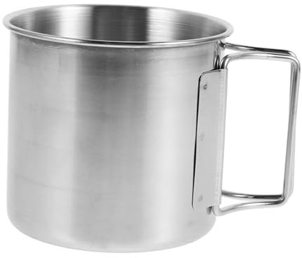 Abaodam Tasse De Camping Acier Inoxydable Avec Design Léger Mug Pliable Pour Thé Plein Air Accessoire Pour Randonnée Et Voyages Finition Argentée