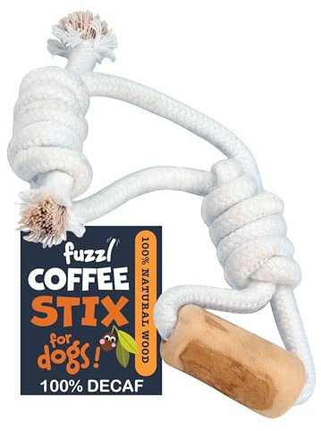 Fuzzl Coffee Stix & Rope Lobber Coffee Wood Chew Throw and Fetch Tough Dog and Puppy Toy
